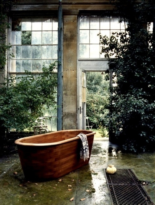 yes #interior #bath #wood #nature #garden