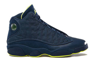 Jordans 13 Squadron Blue/Electric Yellow Nike Womens Size Shoes #shoes