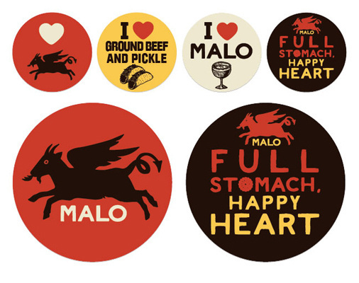 melissa bergen dot com / mas malo #print #illustration #hand drawn #coasters #restaurant #melissa bergen
