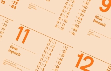 Typetables Poster / Shop / Proud Creative +44 20 7729 6170 #grid #number #poster #duotone #typography