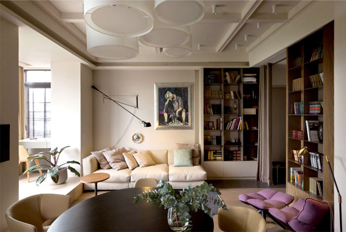 One Bedroom Apartment in Pastel Tones by Olga Akulova - living room, interior design, decor, #livingroom