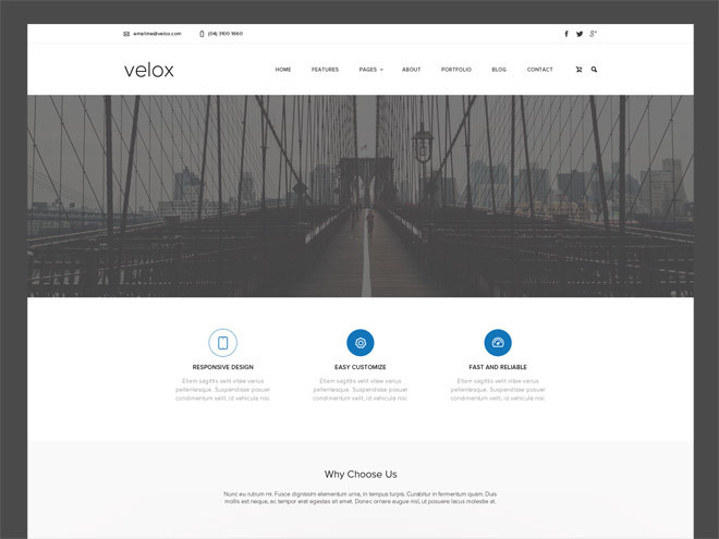 Velox : Free Modern Portfolio PSD Template