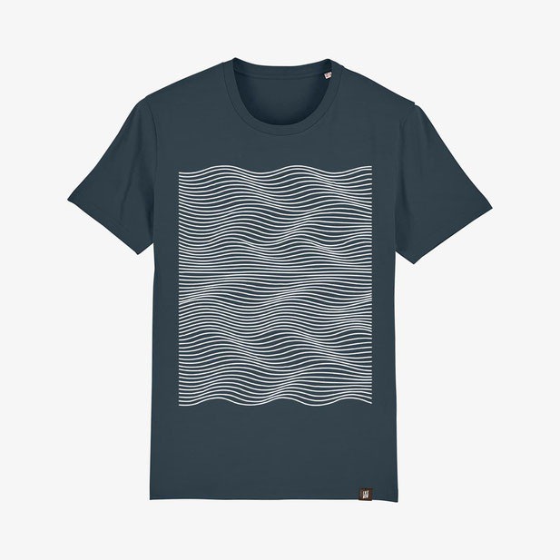t-shirt effet optique ligne vague minimalisme