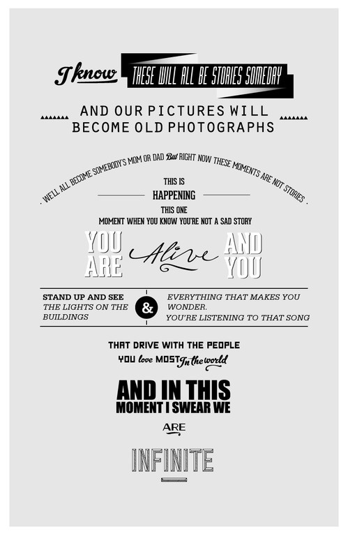 The Perks Of Being a Wallflower #movie #perks #a #quote #typography #of #the #wallflower #quotation #being #type #grey