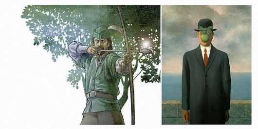 sonofman.jpg (JPEG Image, 867 × 436 pixels) #man #apple #bow #son