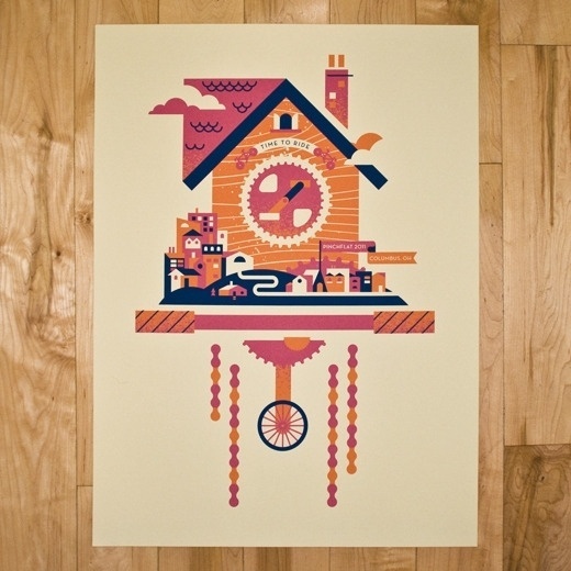 Bandito Design Co. — time to ride #bicycle #ride #illustration #time #poster #clock