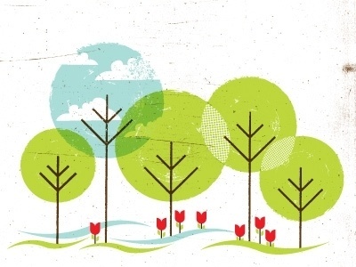 Dribbble - Park by Doe Eyed #illustration #textures #trees #park