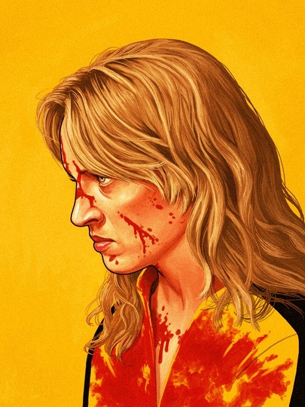 Mike Mitchell Illustrations (7) #blood #bill #yellow #the #revenge #uma #illustration #bride #kill #thurman #film