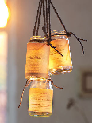 Cealling Jar Lamp with easy pulldown shade - instantly make the light dimmer/colourful #asd