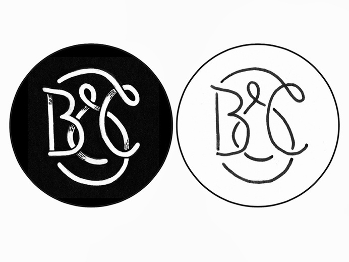 B & C / identity / stage 1 #lettering #white #black #monogram #and