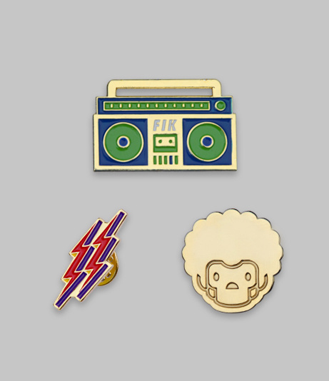 Fourth Is King Assorted Lapel Pins #boom #branding #design #box #lightning #gold #pins #logo