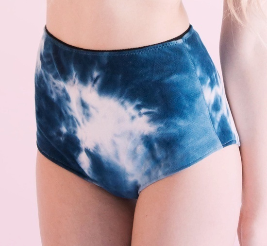 High waisted pin up style, vintage, tie dye pants. #lingerie #galactic #pants #sky