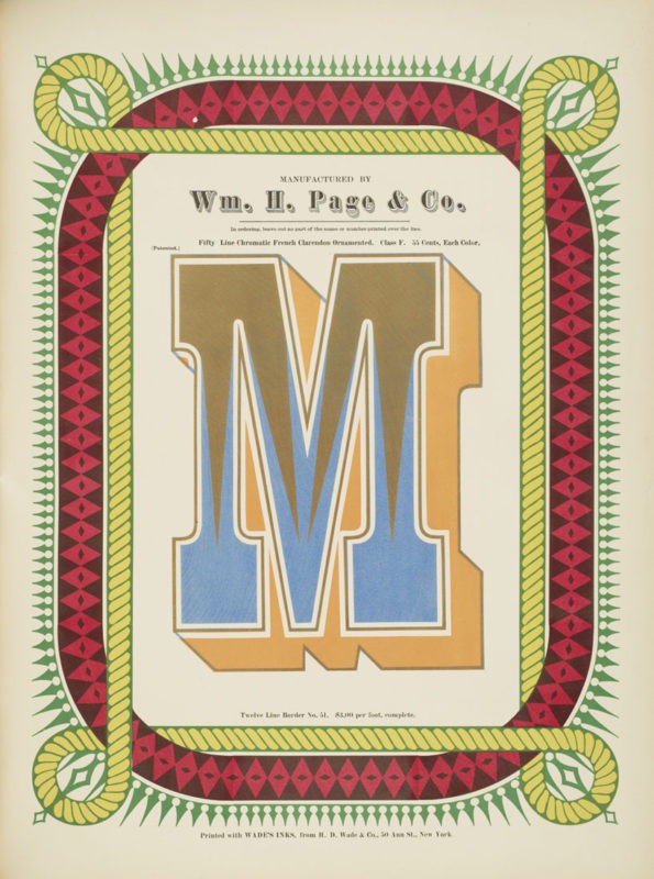 Wood Type Research – Specimens of chromatic wood type, borders, etc. manufactured by Wm. H. Page & Co. Greeneville, Conn.