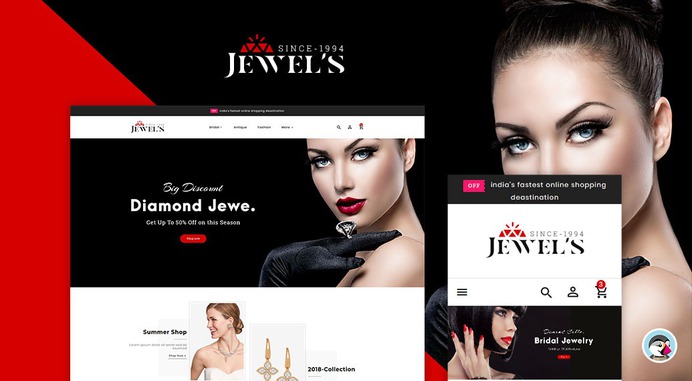 #Jewel - #Diamond #Jewelry #Imitation Store - #Prestashop #Responsive #Theme | #TemplateTrip #eCommerce #Website #Design #Template