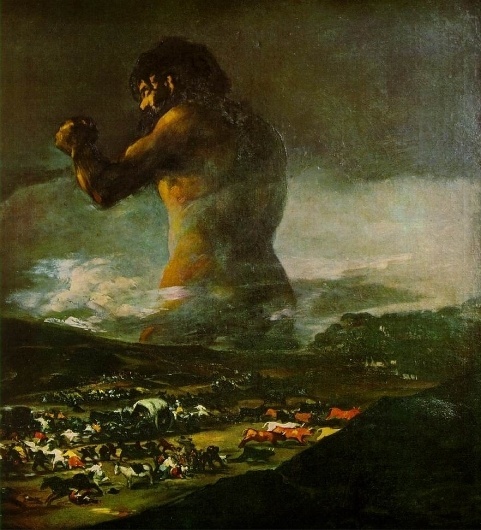 goya.colossus.jpg (882×970) #collosus #goya #painting