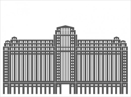 Building Architectural Illustration (mkn design - Michael Nÿkamp) #chicago #mart #merchandise #buliding