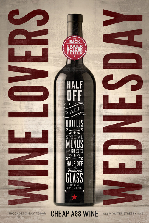 Cheap A$$ Wine By Rev Pop #milwaukee #pop #design #graphic #wine #restaurant #starr #poster #rev #trocadero #scott