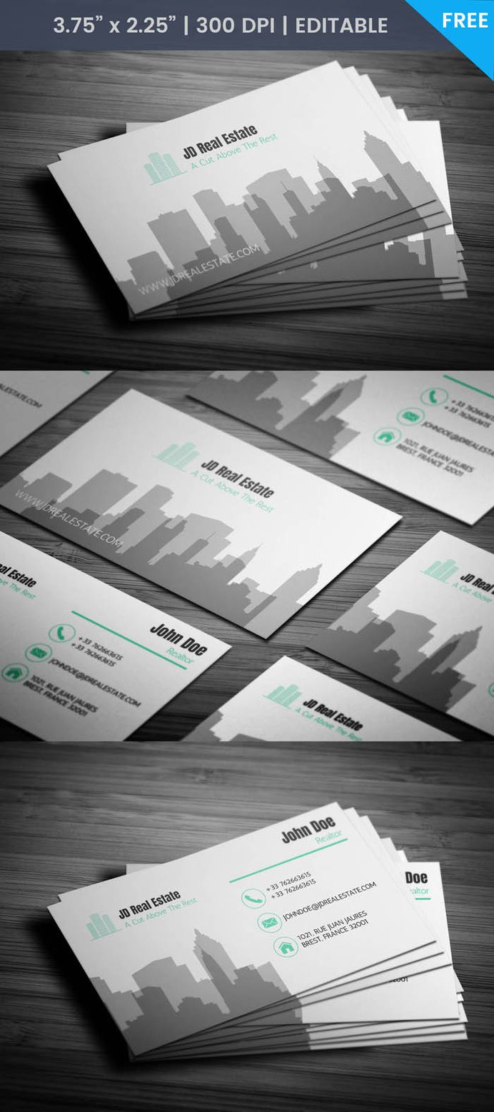 Free Modern Real Estate Business Card Template