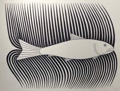 Kenojuak Ashevak #canada #b+w #fish #nature #minimal