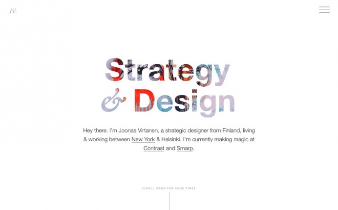 Jonas Virtanen design website webdesign site of the day modern cool best beauty beautiful new style trend typography type typdesign black wh