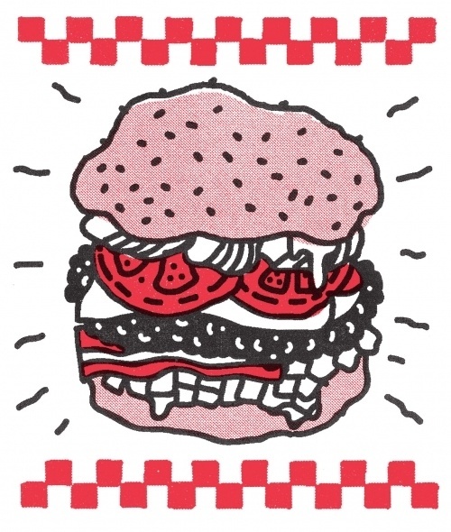 Design Envy · Mikey Burton's Experimental Food Illustration Blog, Barrel Body #mikey #burger #food #illustration #burton