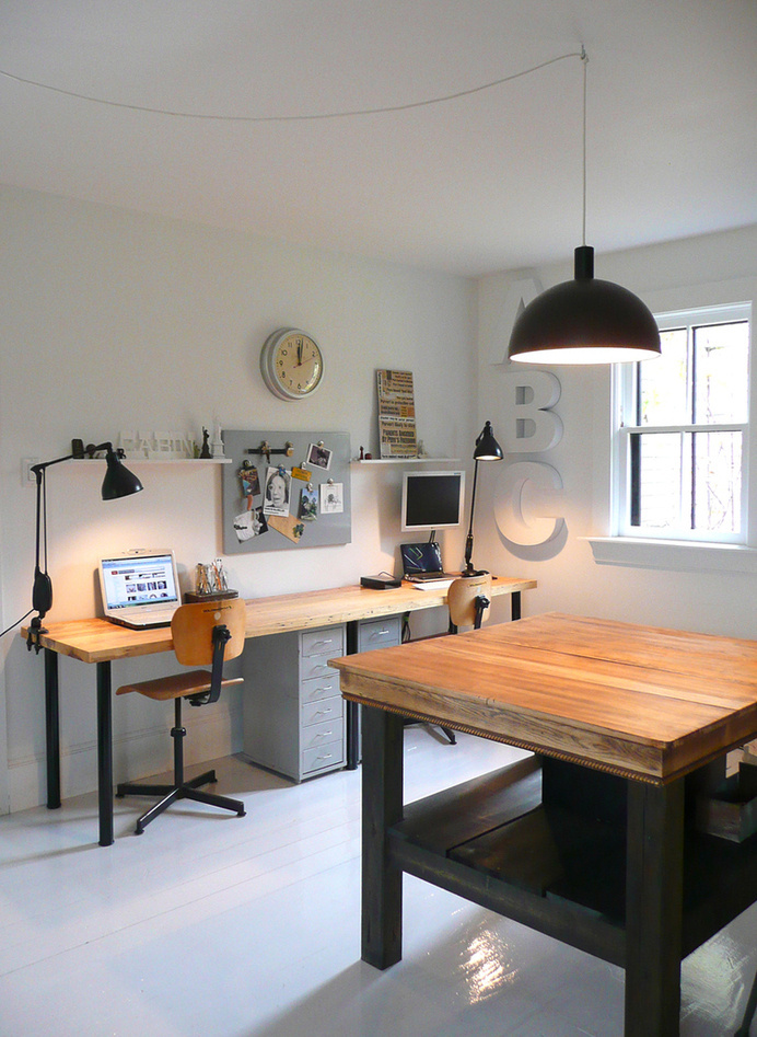 Home Studio Office | The Union General #office #wood #desk #studio #workspace