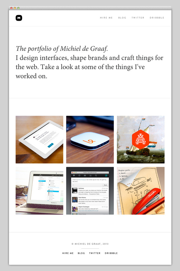 The Portfolio of Michiel de Graaf #layout #website #web #web design