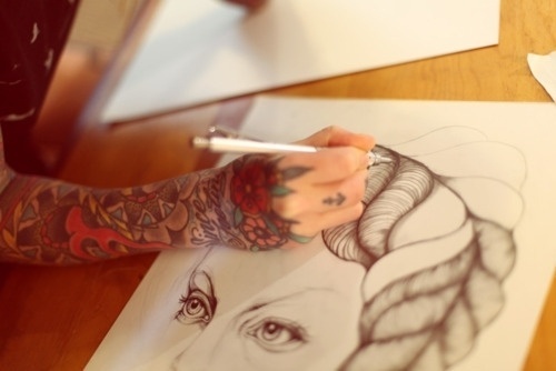 Tumblr #draw #hand #tattoo #arm #pencils #drawing