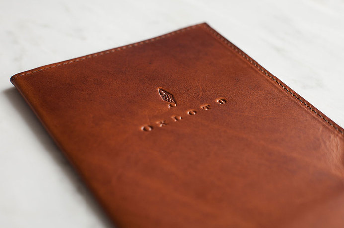Oxlot 9 restaurant identity - check holder #branding #restaurant #check #identity #leather #oxlot #logo #holder