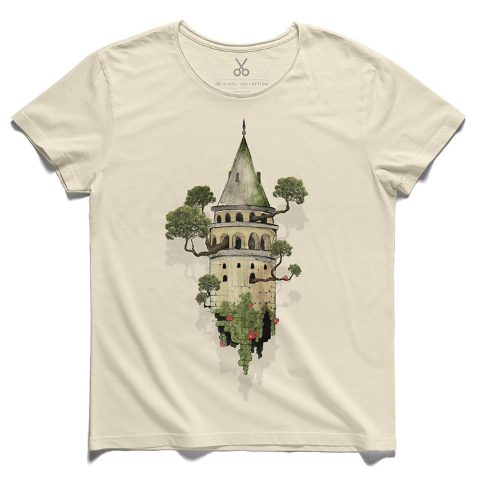 #galata - hurst #beige #tee #tshirt #galata #istanbul #tree #timburton #leaf #brick #watercolor