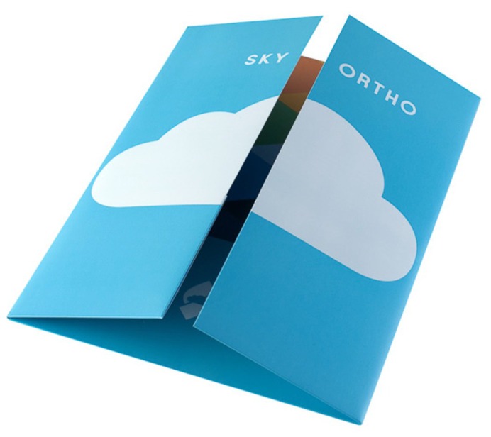 Blue Gatefold Presentation Folder Design