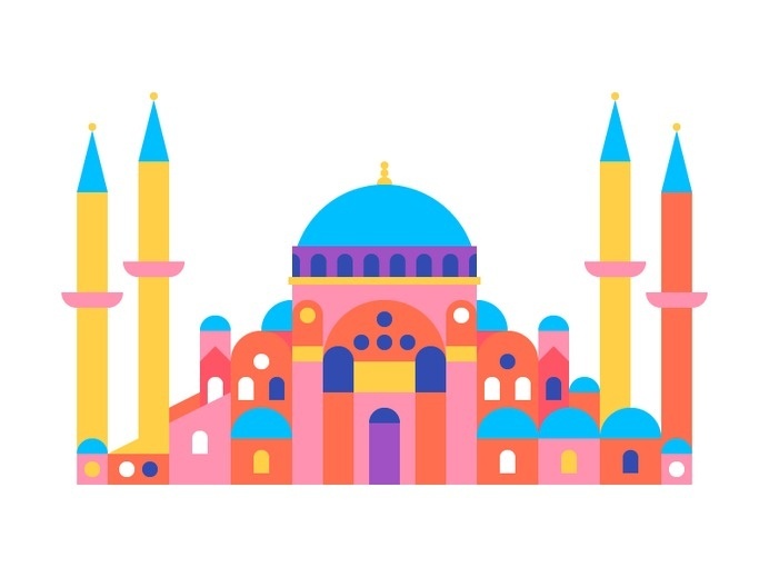 Hagia Sophia #city #geometric #illustration #building #minimal