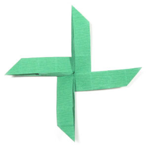 How to make a new origami pinwheel ( http://www.origami-make.org/howto-origami-pinwheel.php)