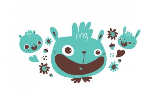 Pattern design on the Behance Network #pattern #nutsdrawing #trama #bunnies #girls #bichos #illustration #kids #bears #rabbit