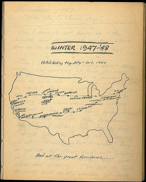 The road less taken, Jack Kerouac's map #jack #kerouac #map