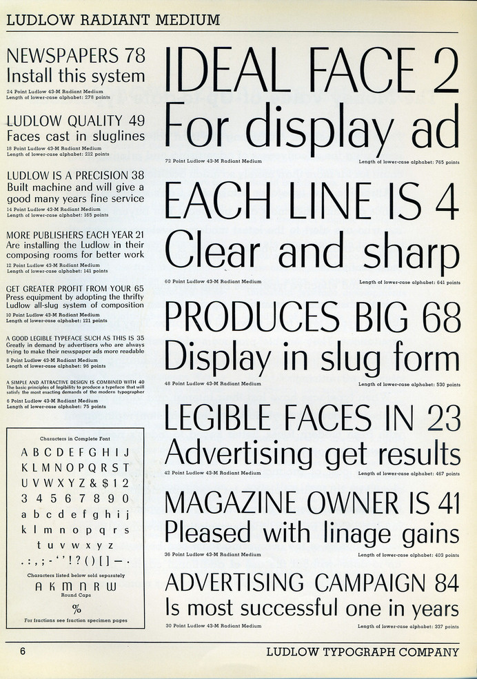 RadiantÂ font specimen #type #specimen #font #typography