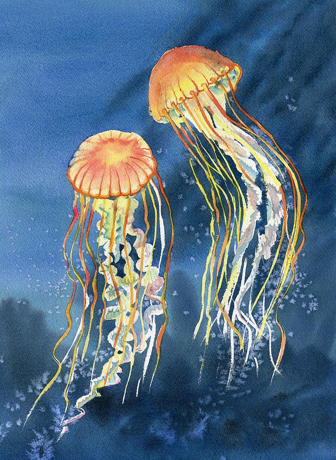 easy jellyfish painting & jellyfish paint by numbers