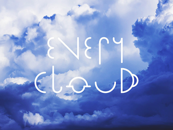 Every Cloud - A science screenprint by Joseph Perry #geometry #weather #cloud #white #sky #icon #print #logo #symbol #poster #blue #science #typography