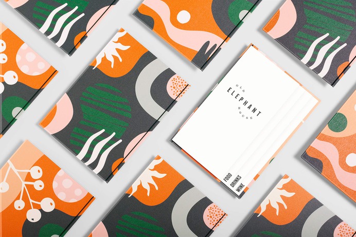 Logo, illustration and menu design by Studio South for brasserie and courtyard bar Old Elephant House at Auckland Zoo