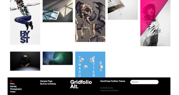 Gridfolio Alt. - Minimal Portfolio Theme for WordPress #portfolio #design #based #website #grid #photography #minimal #art #wordpress