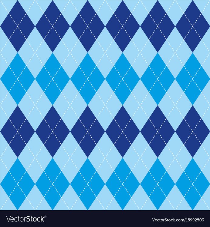 Argyle pattern blue rhombus seamless texture Vector Image