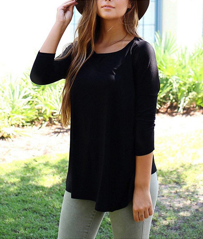 Piko Women's Famous 3/4 Sleeve Bamboo Top Loose Fit
