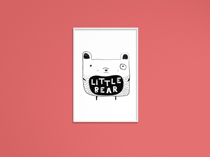 Little Bear Kids Scandinavian Wall Art