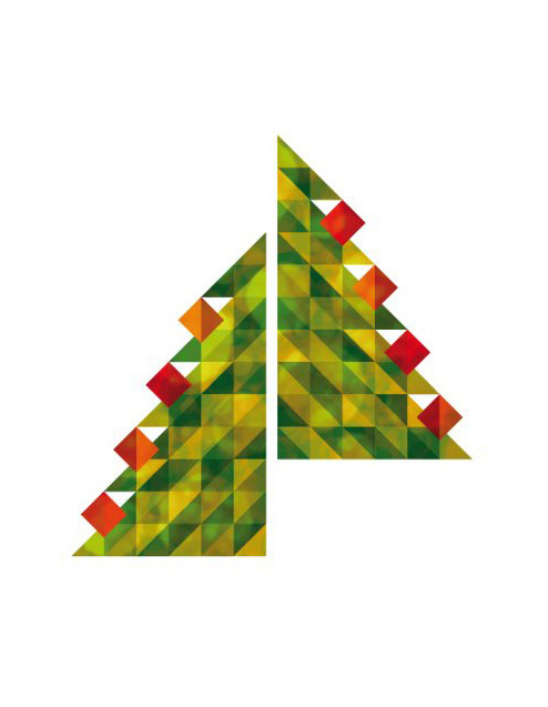 Christmas card #holidays #red #tree #winter #christmas #triangles #xmas #green