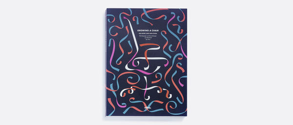 Vitra | Growing a Chair: The past and future of office seating #print #book #cover #shape #ribbon #blue #navy