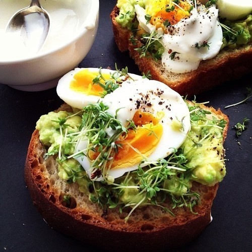 food, breakfast, egg, avocado