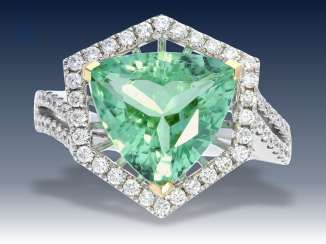 Ring: exklusiver Turmalin-Brillantring, vermutlich sehr seltener