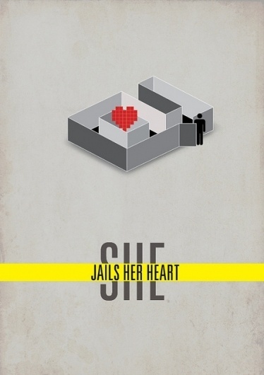 All sizes | she jails her heart | Flickr - Photo Sharing! #heart #pictogram #jail #poster #love