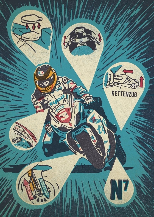 Guy Martin "setup" illustration for FastBike Germany #racing #illustration #motorcycle