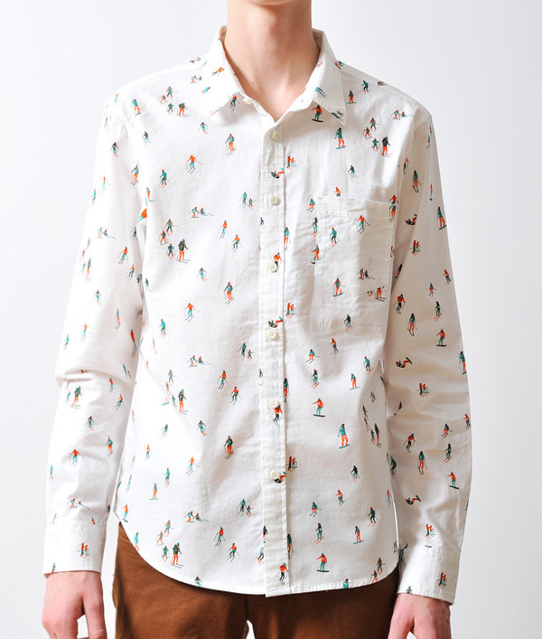 Image of 'Skiers' Shirt in White #fashion #ski #pattern #shirt